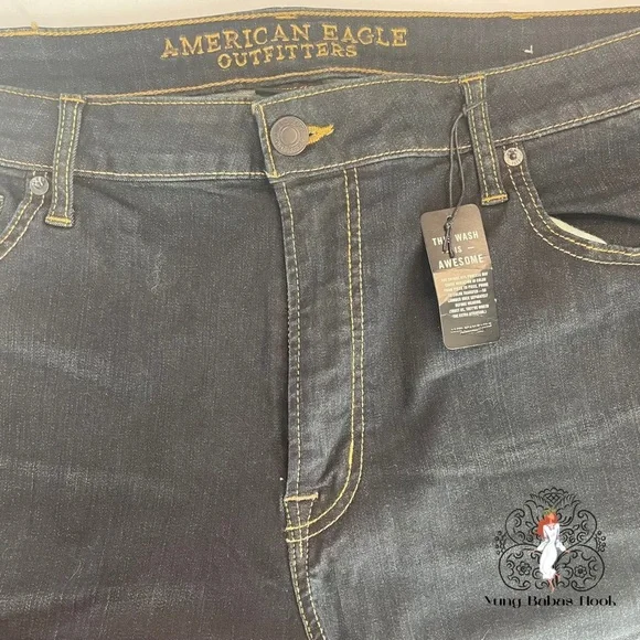 NWT American Eagle Outfitters Slim 40W X 34L Extreme Flex Denim Dark Blue Jeans - Picture 1 of 16